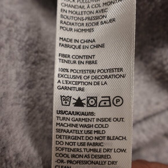 Eddie Bauer Radiator Fleece Snap Mock Pullover Men's Medium Gray Heather - Picture 9 of 10